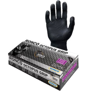 Ronco Octopus Grip 6mil Black Examination Glove Powder Free XX-Large 50x10